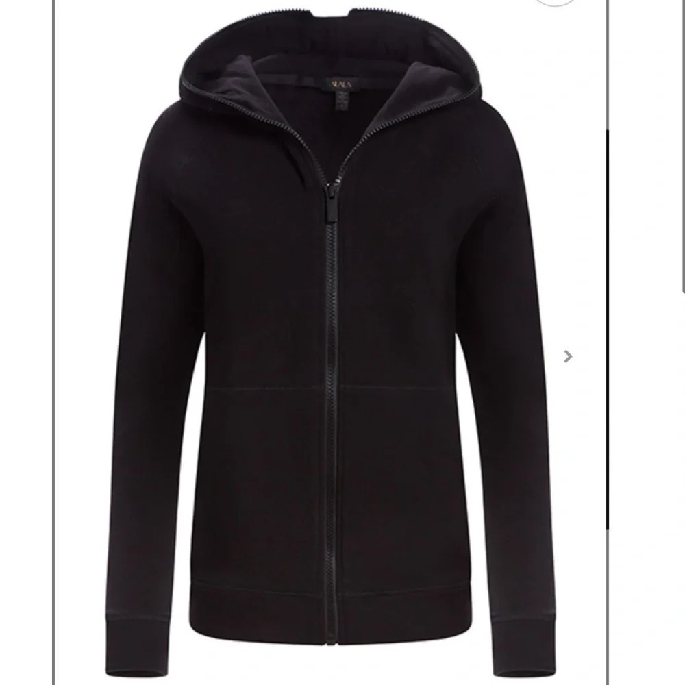 ALALA Zip Up Front Atheleisure Black Hoodie Sweatshirt